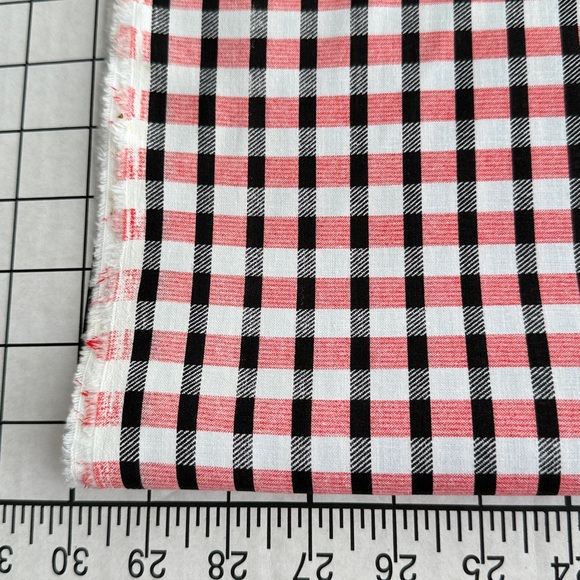 2.5 Yards x 60” Vintage 1987 Red Black White Gingham Fabric – Lauren Michael